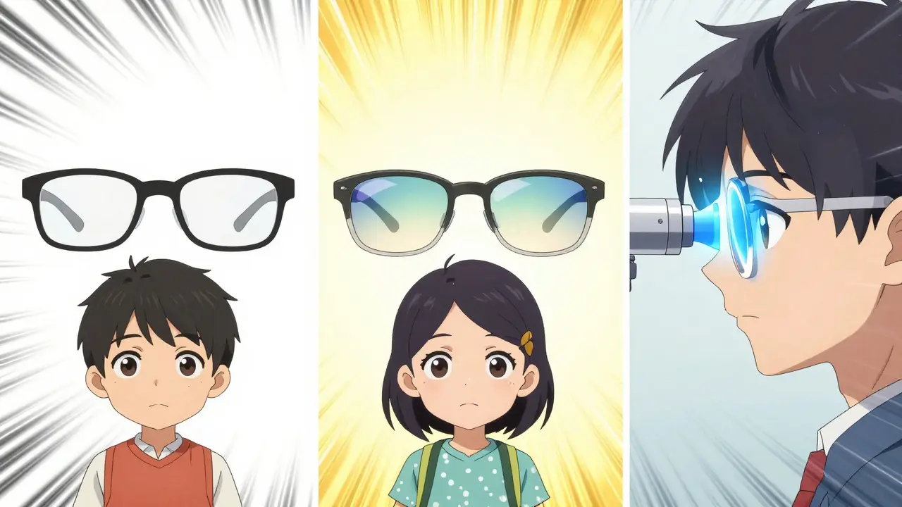 Opciones de corrección de presbicia: gafas y cirugía estilo anime