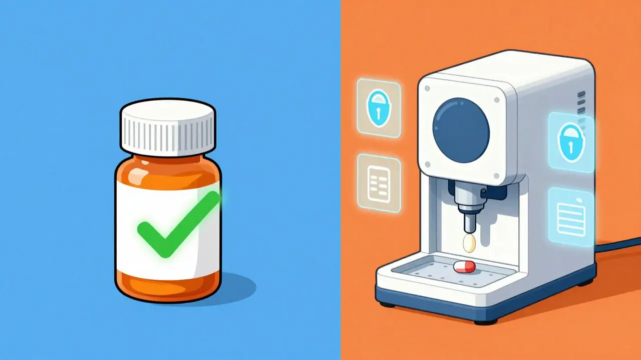 Comparación anime entre tapa inteligente y dispensador automático de medicinas