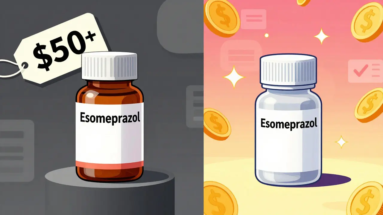 Comparación visual entre medicamento caro y genérico económico