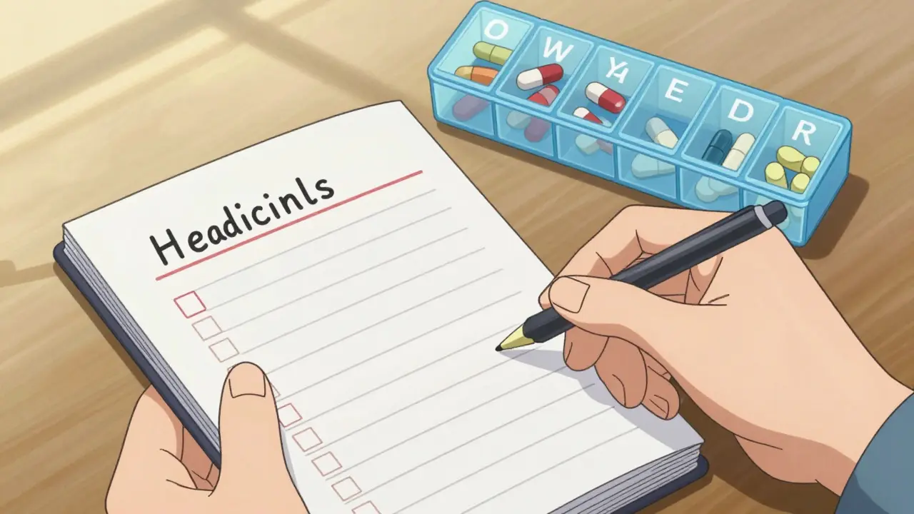 Lista de medicamentos y organizador semanal en estilo manga